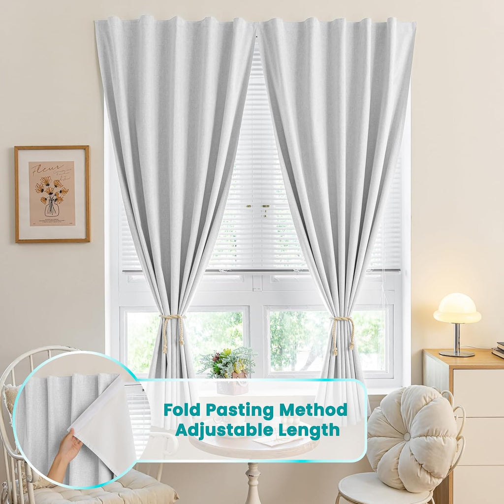 100% Blackout Self Adhesive Curtains Portable Curtain Simple and Easy to install Bedroom Window Thermal Lnsulated Kitchen Room Darkening…