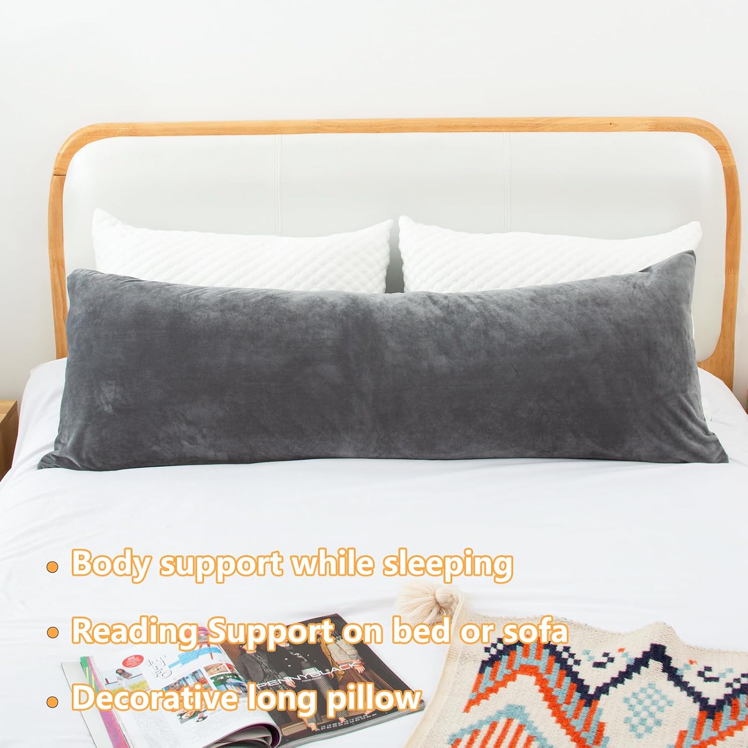 1 MIDDLE ONE Body Pillow, Memory Foam Body Pillows for Adults Sleeping, Long Pillow for Bed, Big Large Firm Full Body Pillow for Side…