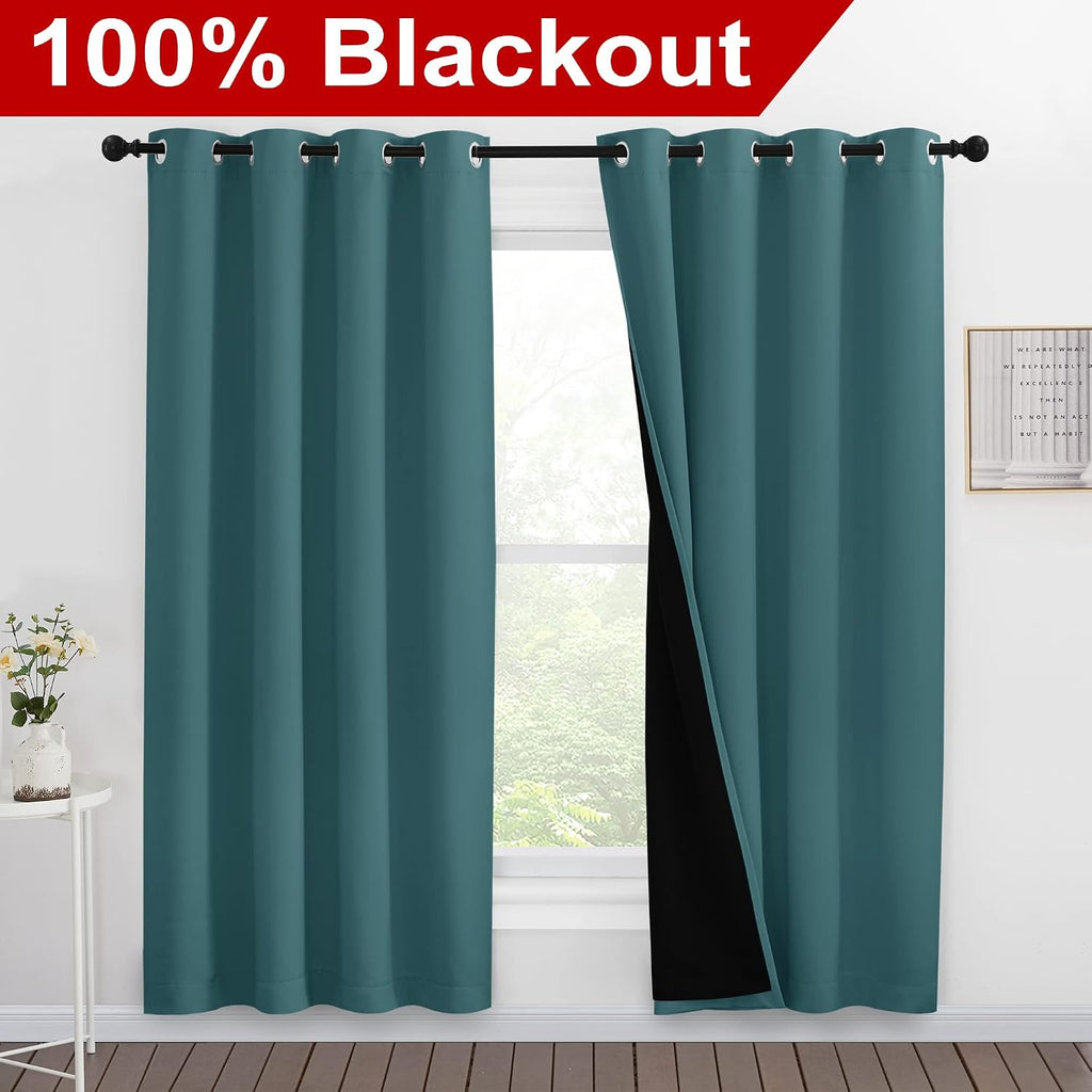 Nicetown Full Shade Curtain Panels, Pair of Energy Smart & Noise Blocking Out Blackout Drapes for Apartment Window, Thermal Insulated Guest…