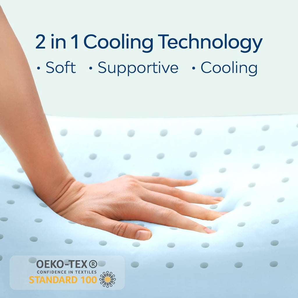TheWaterPillowbyMediflow Mediflow Cooling Gel Memory Foam Water Pillow - Adjustable Pillow for Neck, Pillow for Side, Back, and Stomach Sl…
