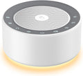 Kipcush White Noise Machine - Soft Non-Glare Nursery Lamp, 30 Soothing Sounds, 8 Color Lights, Max 8-Hour Timer for Baby & Adults (White…