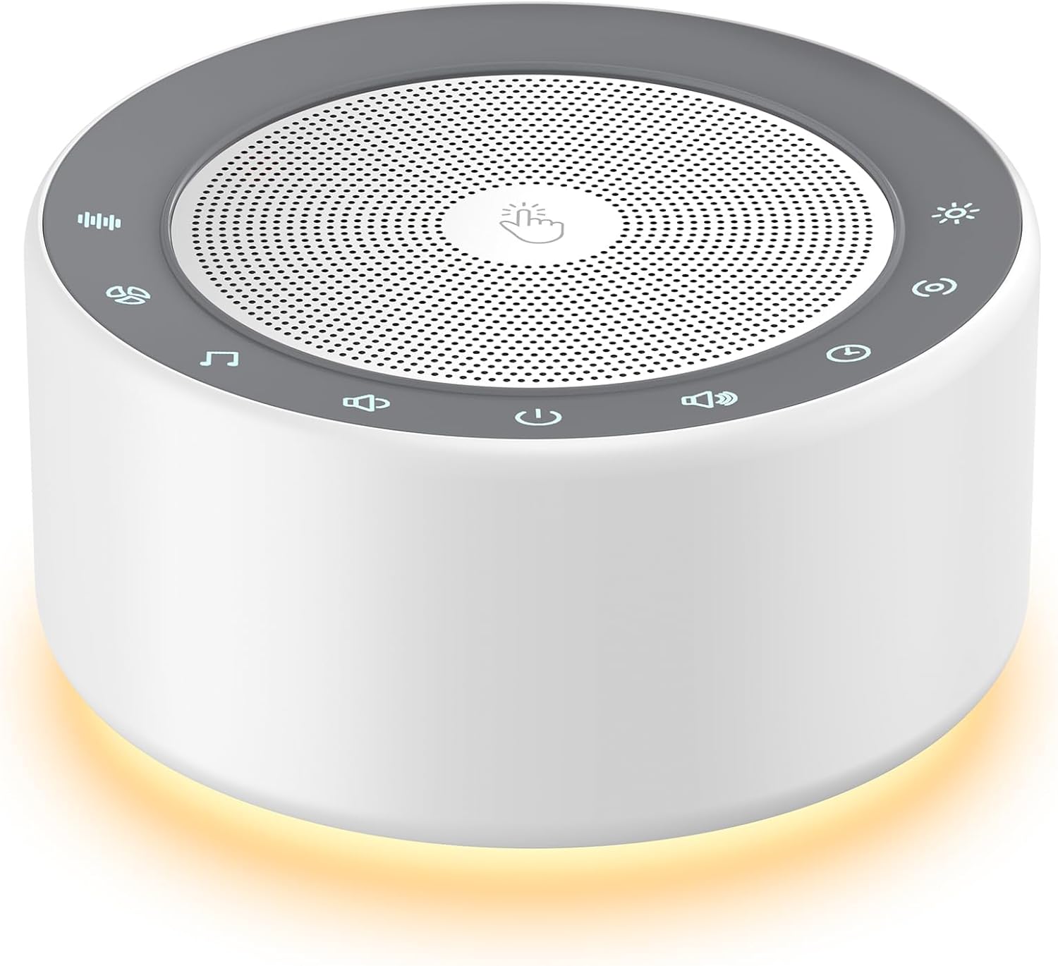 Kipcush White Noise Machine - Soft Non-Glare Nursery Lamp, 30 Soothing Sounds, 8 Color Lights, Max 8-Hour Timer for Baby & Adults (White…