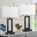 Tobusa Set of 2 Modern Touch Control Table Lamps with 2 USB Ports, 22’’ Large Bedside Nightstand Lamps 3-Way Dimmable Desk Lamp With White…