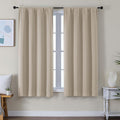 Simplebrand Ava Biscotti Beige Blackout Curtains for Bedroom 63 Inch Length 2 Panels Set, Solid Thermal Insulated Energy Saving Rod Pocket…