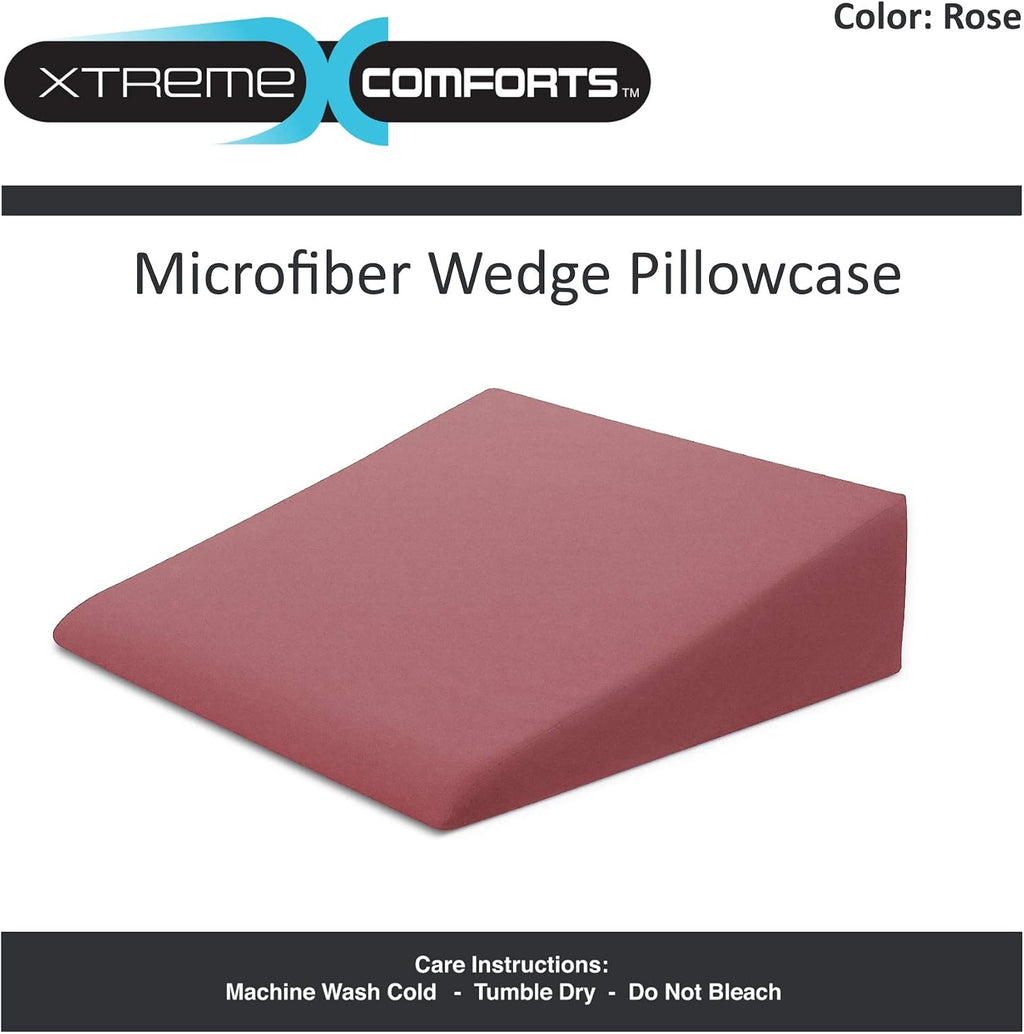 XtremeComforts Xtreme Comforts Wedge Pillow Cover - Allergy-Friendly & Easy to Clean Cover - Fits Our (27" x 25" x 7") Wedge Pillow – Rose…