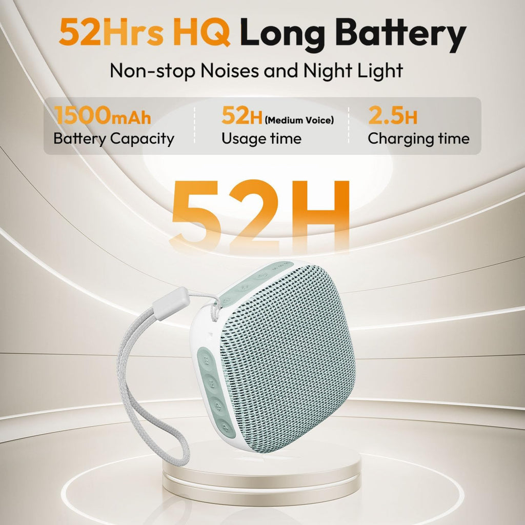 Portable Sound Machine for Travel, White Noise Sound Machine for Sleeping with Night Light, 20 Quality Non-looping Sounds, Headphone…