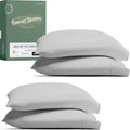 TEXAS LINEN CO. 100% Organic Cotton Pillow Cases Standard Size Set of 4 - Soft & Crisp Organic Cotton Pillowcases Standard/Queen Size (2…
