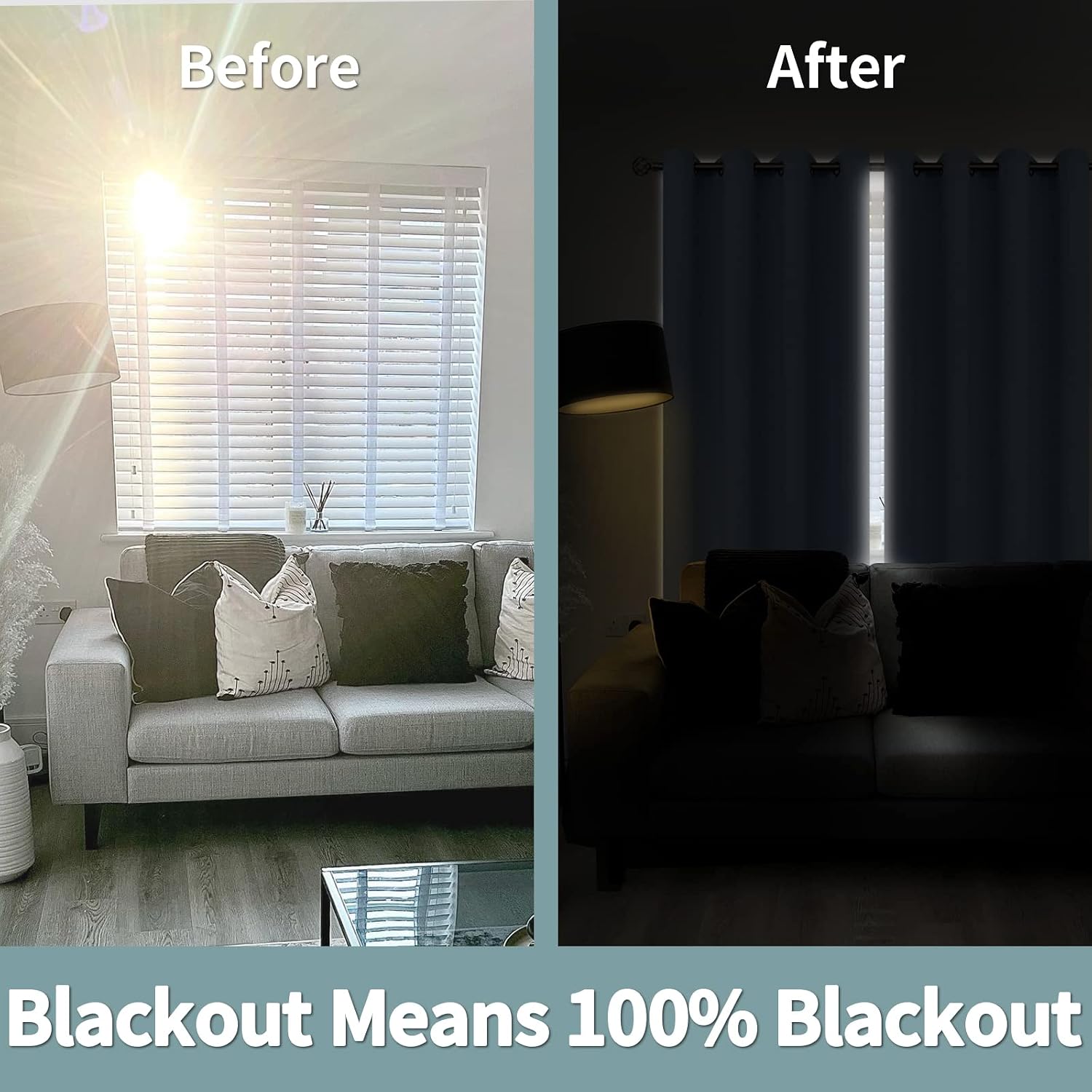 BGment Aqua Blackout Curtains 95 Inches Long 2 Panels Set for Living Room, Thermal Insulated 100% Light Blocking Curtains & Drapes, Grommet…