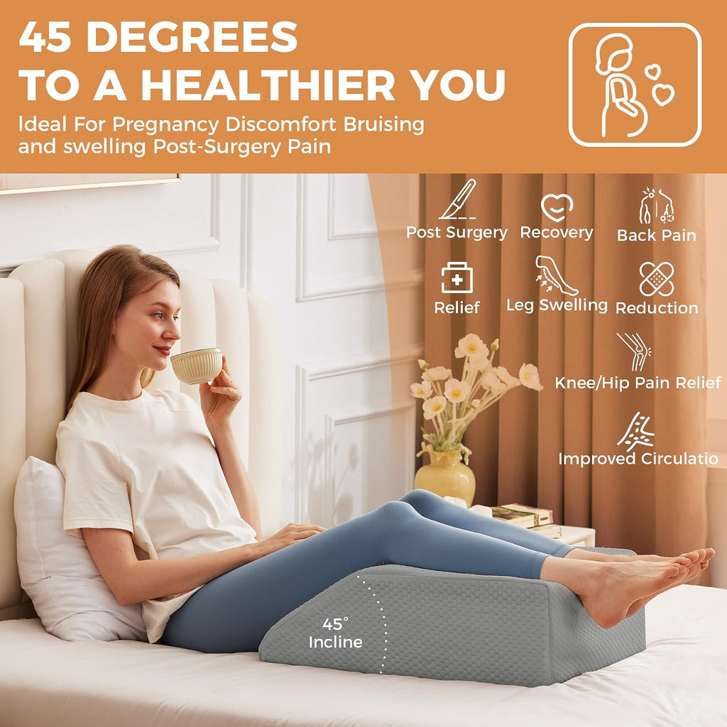 EnjoyaBetterLifeFromHere BIEEZZK Leg Pillow Elevation Blood Circulation, Leg Elevating Pillows for After Surgery, Sleeping, Memory Foam Wed…
