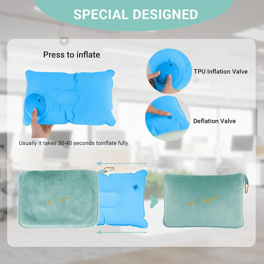 Travel Blanket & Pillow Set, 300 GSM Soft Fleece, 60x43 Inches, 3-in-1 Airplane Blanket, Travel Pillow and Blanket Set, Travel Blanket…