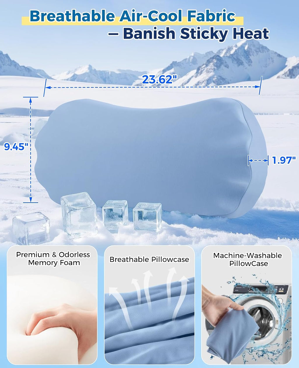 Fledano Lumbar Pillow for Sleeping, Lumbar Support Pillow for Bed for Back, Memory Foam Lower Back Pillow for Bed, Back Support Pillow for…