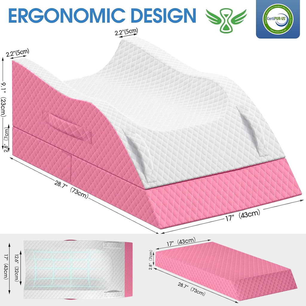 TranquilRelax TranquilRelax Elevation Pillows for Leg After Surgery, Memory Foam Adjustable Wedge Pillow for Injury or Rest, Ankle P…