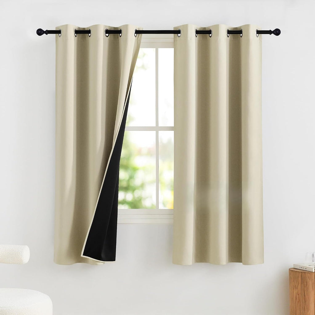 NICETOWN 100% Blackout Curtains for Bedroom Solid Thermal Insulated Grommet Room Darkening Curtains & Drapes Luxury Decor for Living Room…