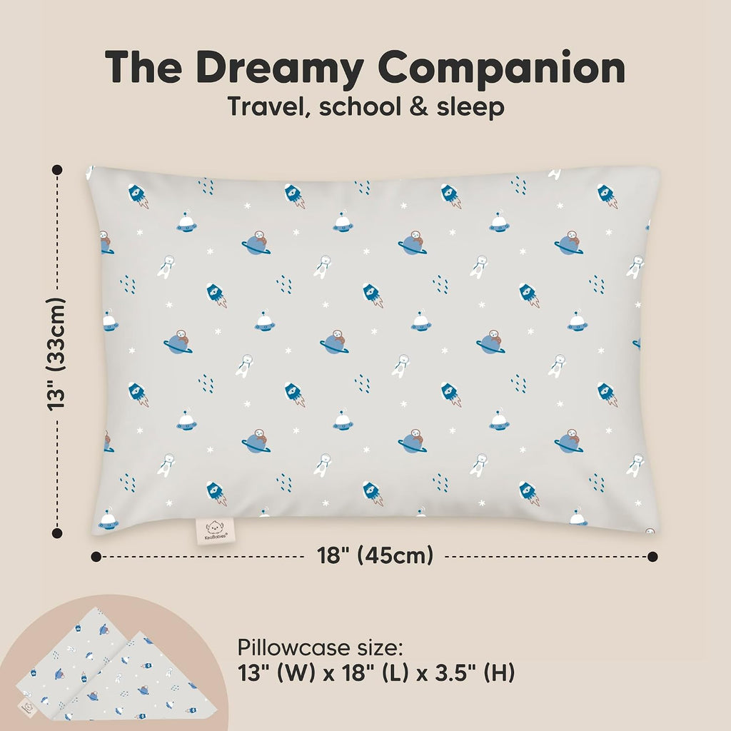 Toddler Pillow with Pillowcase - 13x18 My Little Dreamy Kids Travel Bed Pillows for Sleeping, Organic Cotton Small Pillowcase, Soft &…