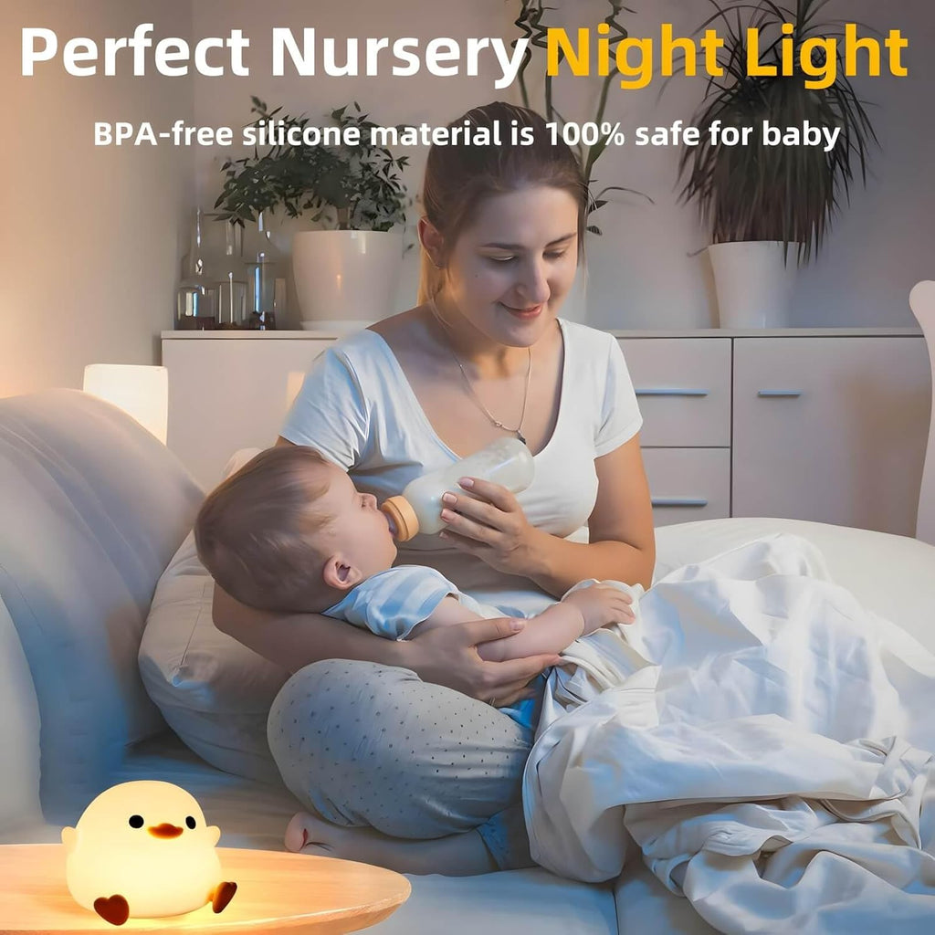 Dodo Duck Night Light, 50Hrs Duck Lamp Squishy, Tap Control 2 Brightness, 20Min Auto-Off, Rechargeable Animal Night Light for Kids…