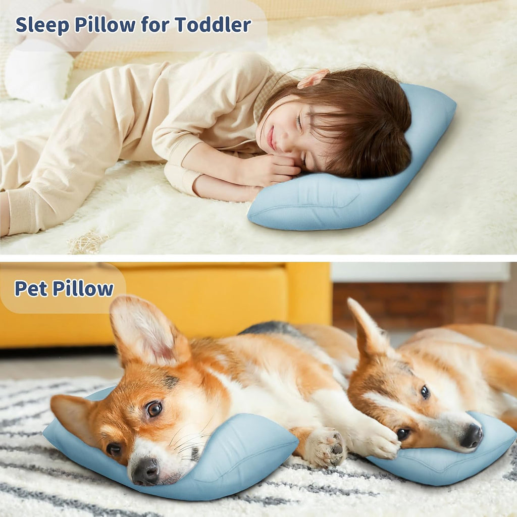 Pro Goleem Small Pillow 11"x7"x2.5" for Kids and Baby Sleeping with Name Tag Mini Tiny Pillow for Camping and Chair Car Air Nap Neck…
