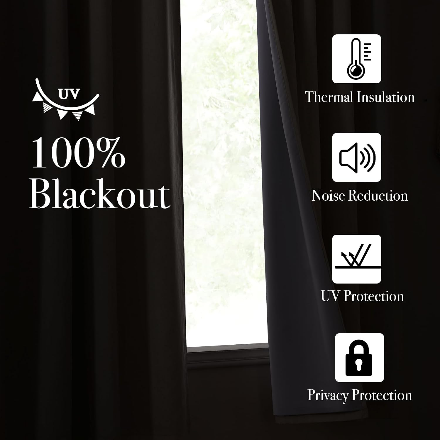 Nicetown Natural Thick Linen Full Blackout Curtains for Living Room and Bedroom, W52 x L96, 2 Panels Bronze Grommet 2 Layers Window Treatme…