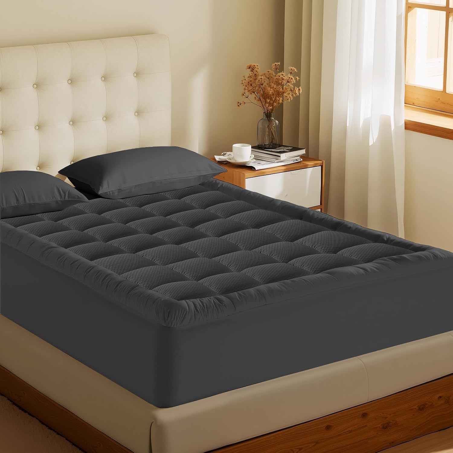 Matbeby Twin Size Mattress Pad - Cooling Breathable Mattress Topper, Quilted Fitted Mattress Protector, Pillow Top Mattress Cover with 8-21…