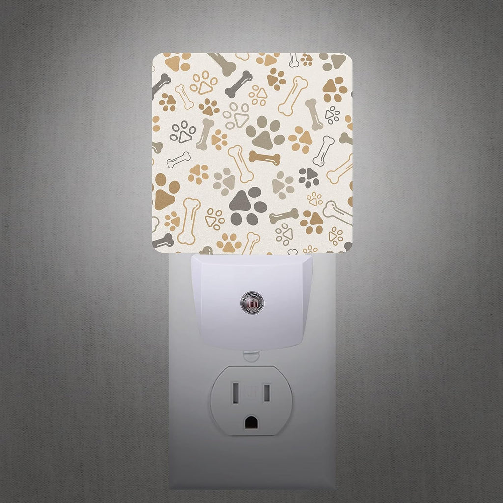 Dog Cat Paw Print Bones Night Light Plug-in LED Nightlights Auto Sensor Night Lamp Dusk-to-Dawn Lamp Home Decor for Nursery Children…