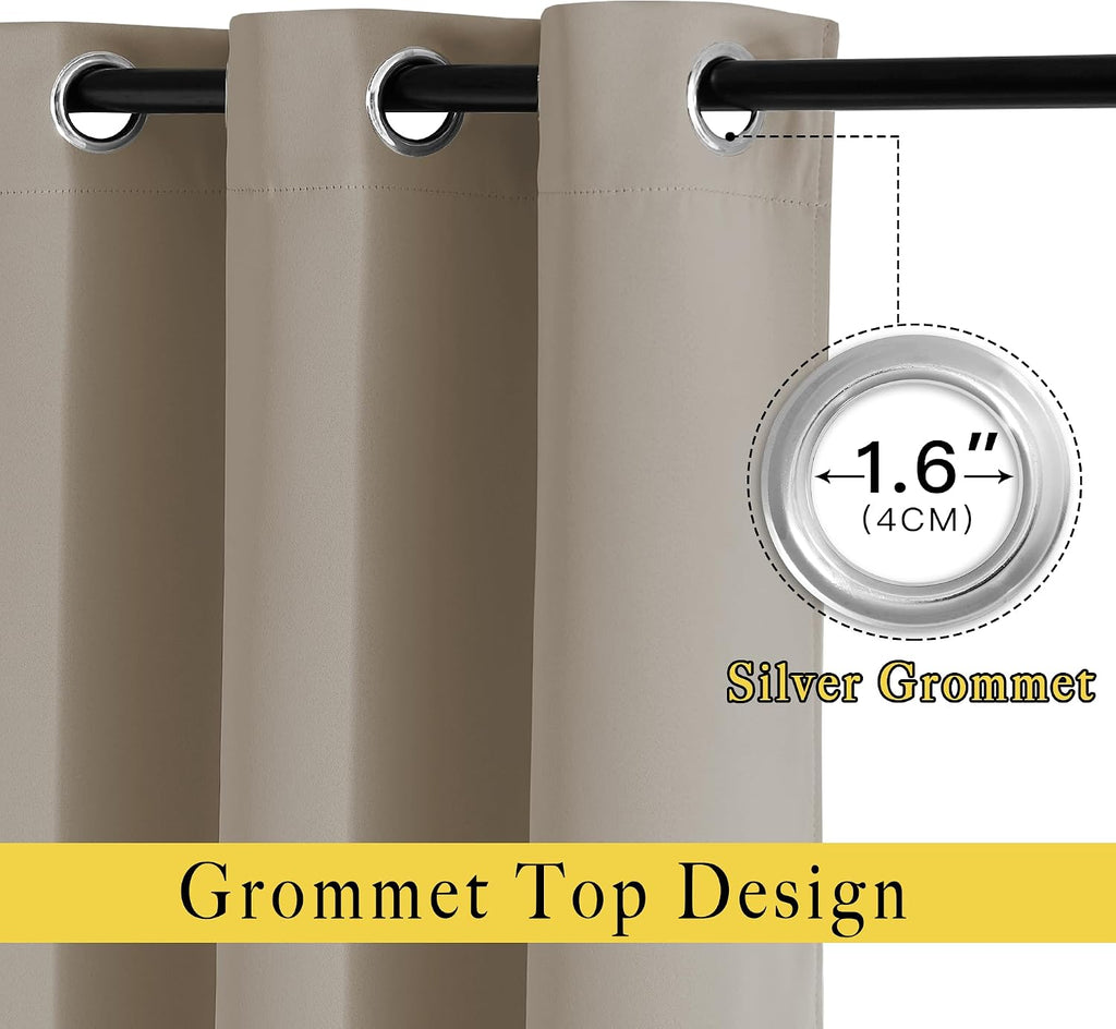 Nicetown Room Darkening Curtains for Nursery, Grommet Thermal Insulated Light Blocking Window Treatments Sound Reducing for Bedroom, W37 x…