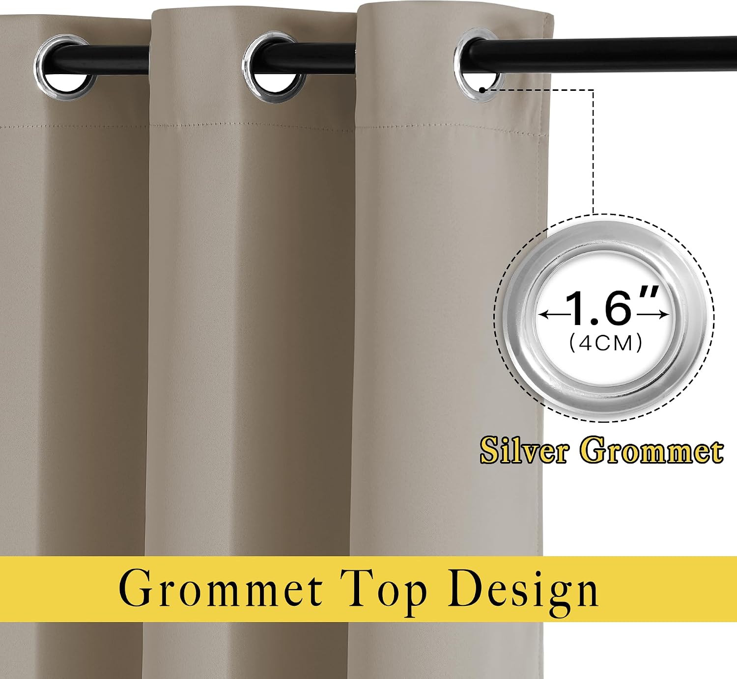 Nicetown Room Darkening Curtains for Nursery, Grommet Thermal Insulated Light Blocking Window Treatments Sound Reducing for Bedroom, W37 x…