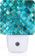 Turquoise Blue Night Light, Plug Into Wall Decor for Stairway, Hallway, Kitchen, Dusk to Dawn Sensor Nightlights for Boys/Girls/Women/Men…