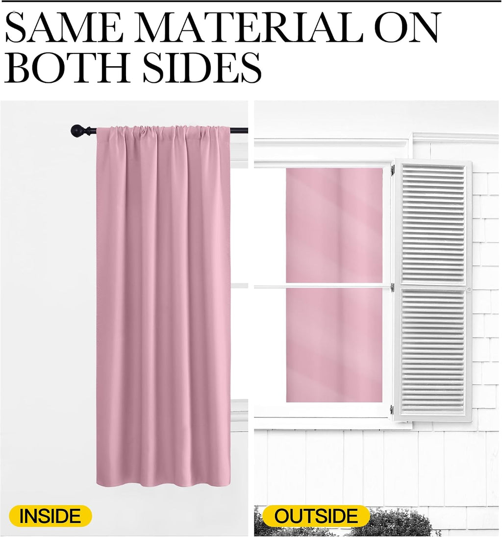 NICETOWN 2 Panels Blackout Curtains, Rod Pocket Thermal Insulated Drapes for Kitchen, Heavy Duty Small Window Treatment for Dorm Room…