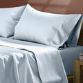 TEXAS LINEN CO. Egyptian Cotton Sheets Queen Size – 300 Series Cotton Queen Sheet Set (4 PC, Light Blue), Soft & Durable, Cooling, 16"…