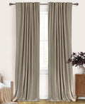 100BlackoutShield 100% Blackout Shield Linen Blackout Curtains for Bedroom 84 Inches Long, Back Tab/Rod Pocket Living Room Drapes, Thermal…
