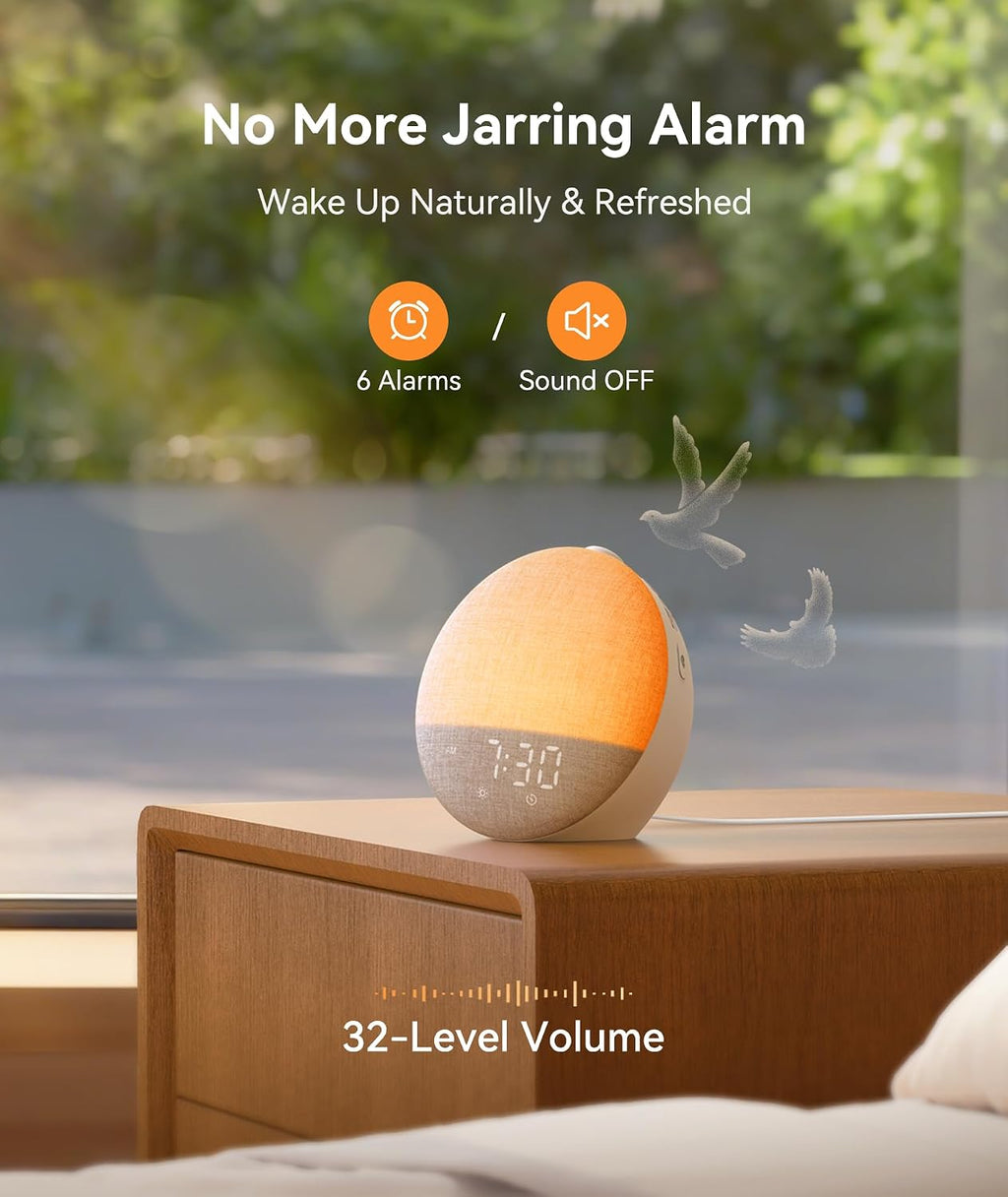 Dreamegg Sunrise 2 - Sunrise Alarm Clock, Sound Machine for Sleep, Favorites Mode, Sleep Routines, Dimmable Night Light, 29 Soothing…