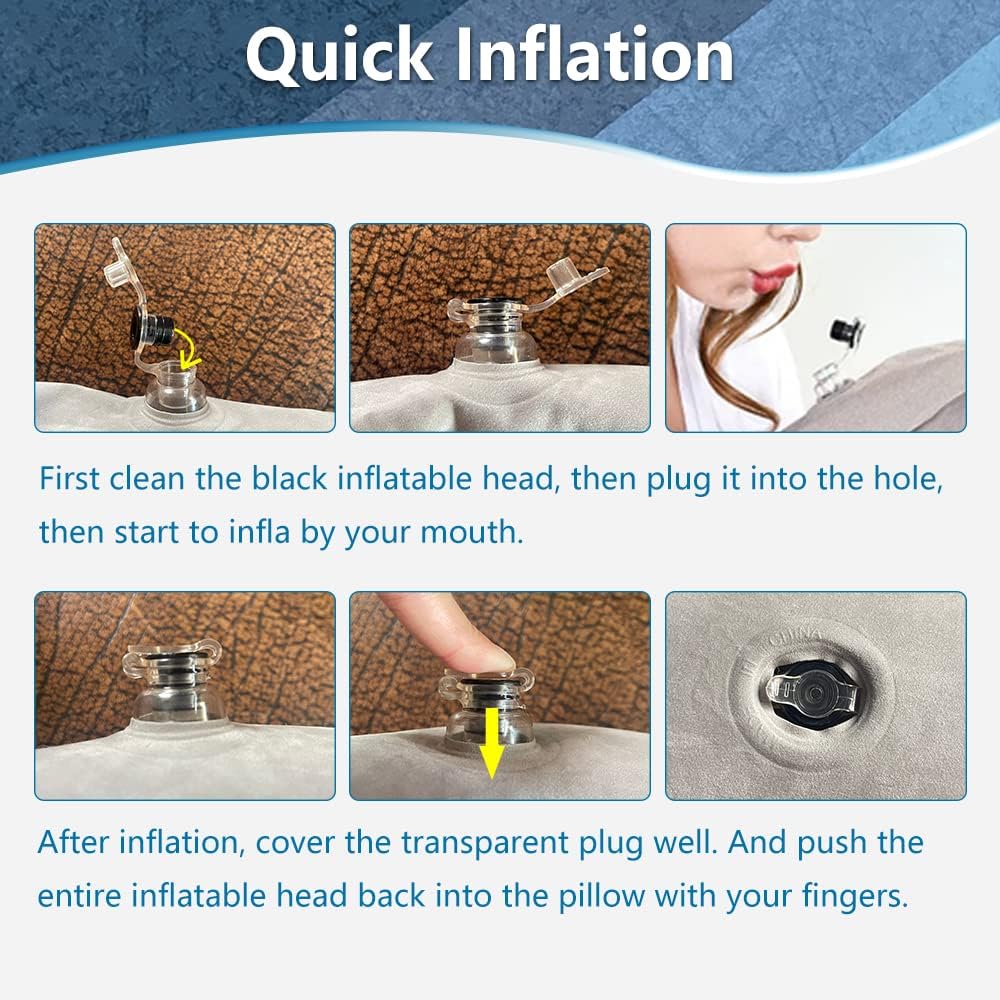 Inflatable Lumbar Support Pillow, Blow Up Travel Back Cushion, Lumbar Support for Lower Back Pain, Office Chair Sitiing, Gaming, Car Seat…