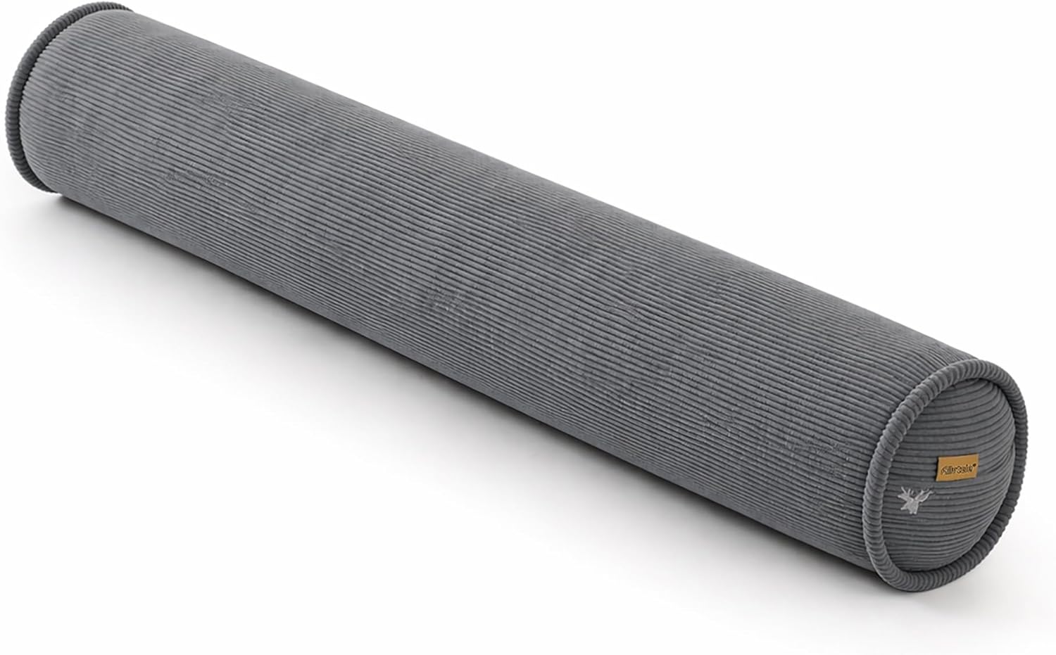 Corduroy Full Body Cylinder Pillow for Adults, Cozy Bolster Pillow for Bed & Sofa, Soft Support Hugging Pillow, 59 x 7.87 Inches, Dark Grey