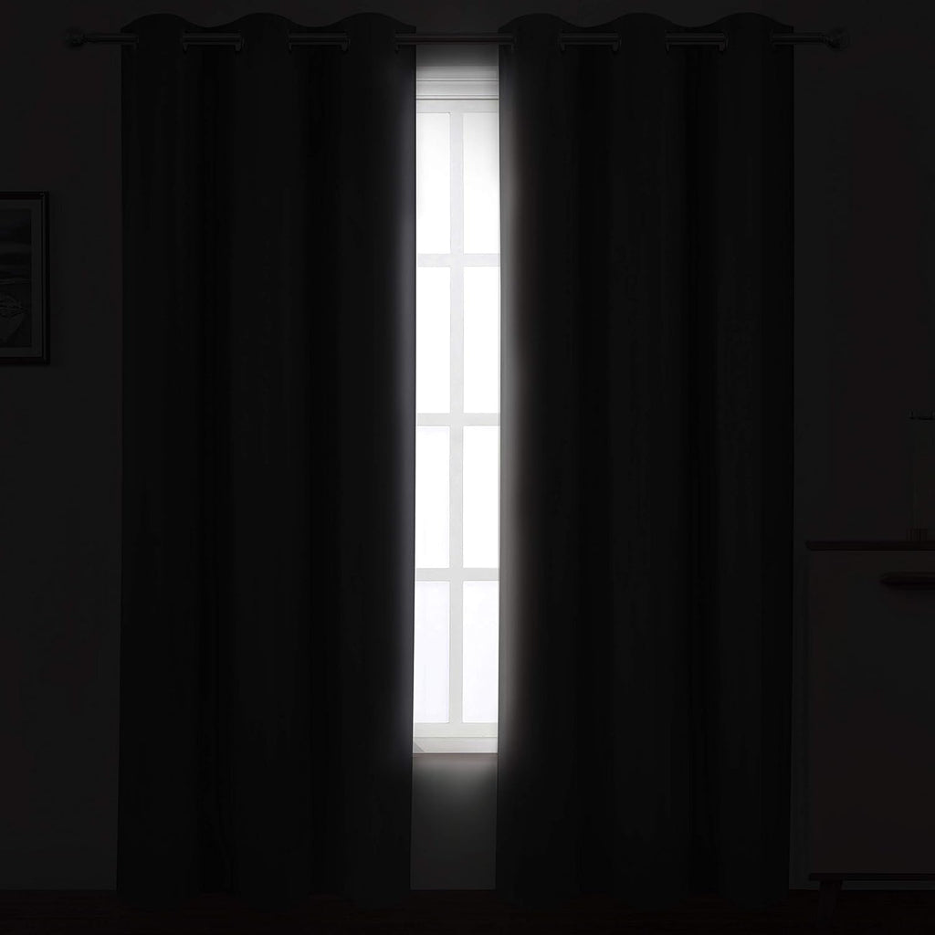 Lemomo Grey Thermal Blackout Curtains/42 x 84 Inch/Set of 2 Panels Room Darkening Curtains for Bedroom 84 Inch Grey