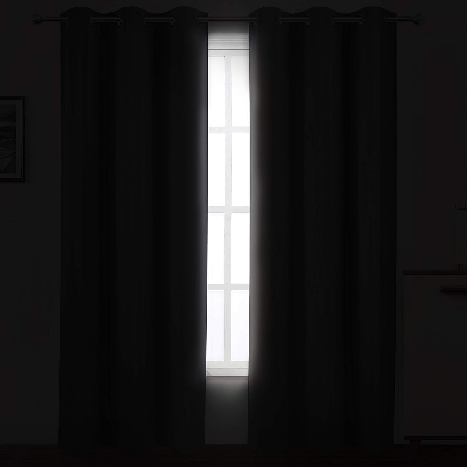 Lemomo Frost Grey Blackout Curtains 34 x 84 Inch Length/Set of 2 Curtain Panels/Thermal Insulated Room Darkening Blackout Curtains for Bedr…