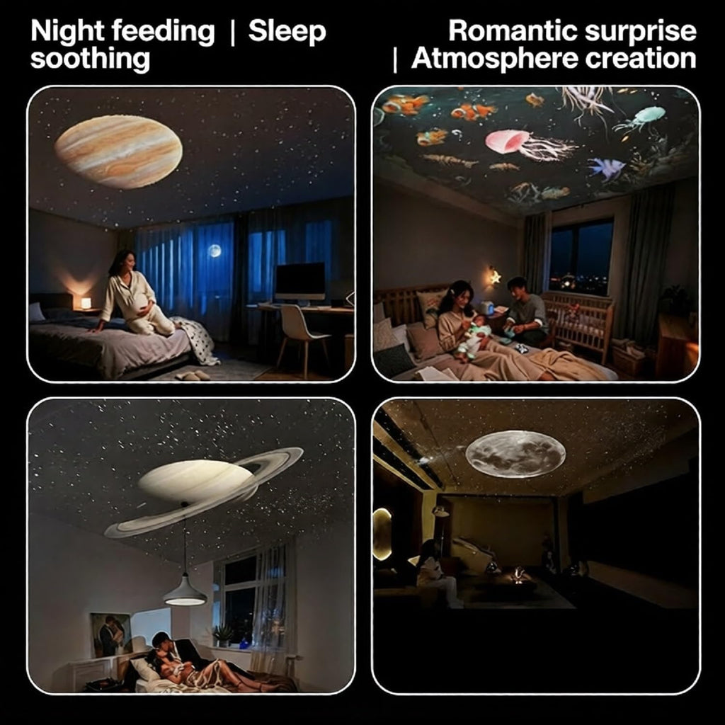 Galaxy Starry Sky Night Light Projector, 2-in-1 Portable with 12 Projection Films, 360° Adjustable Brightness Control Eye‐Caring LED…