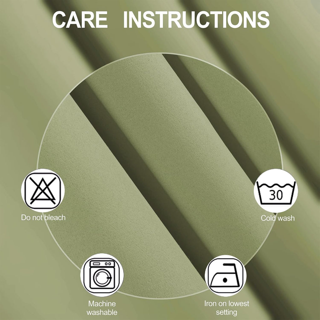 Lemomo Sage Green Thermal Blackout Curtains/38 x 84 Inch/Set of 2 Panels Room Darkening Curtains for Bedroom 84 Inch Green