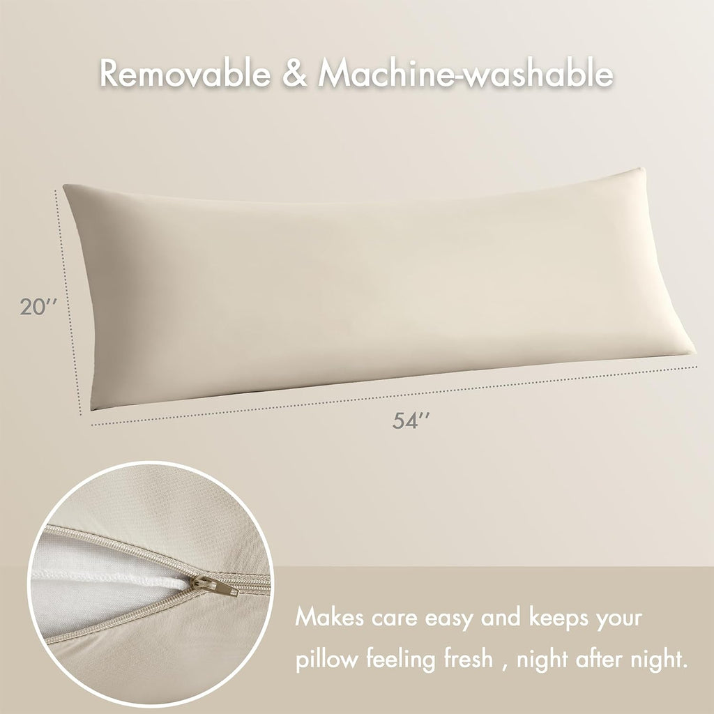 Madisonpark Madison Park Cooling Body Pillow for Side Sleepers & Hot Sleepers, 20"x54" Full Body Pillow with Memory Foam Fill, Pregnancy &…