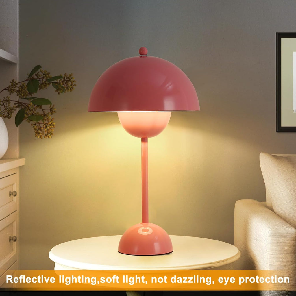 COSYLUX Modern Small Table Lamp for Bedroom, Cute Dome Shade Reflecting Light Reading Lamp for Living Room, Kid's Room, Study, Office…