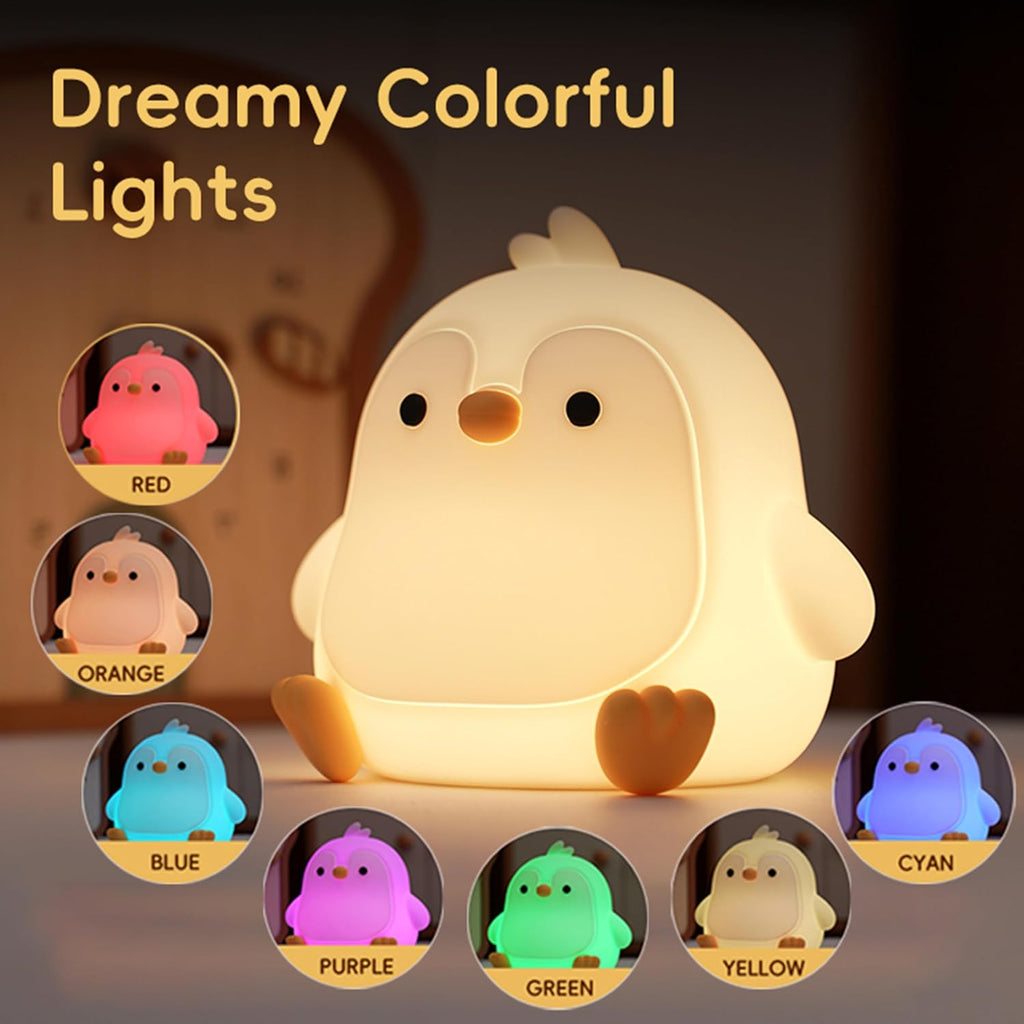 Led Cute Penguin Night Light, Dimmable Timer Nursery Kawaii Lamps, Super Squishy Silicone USB Rechargeable Touch Control Bedside Lamp…