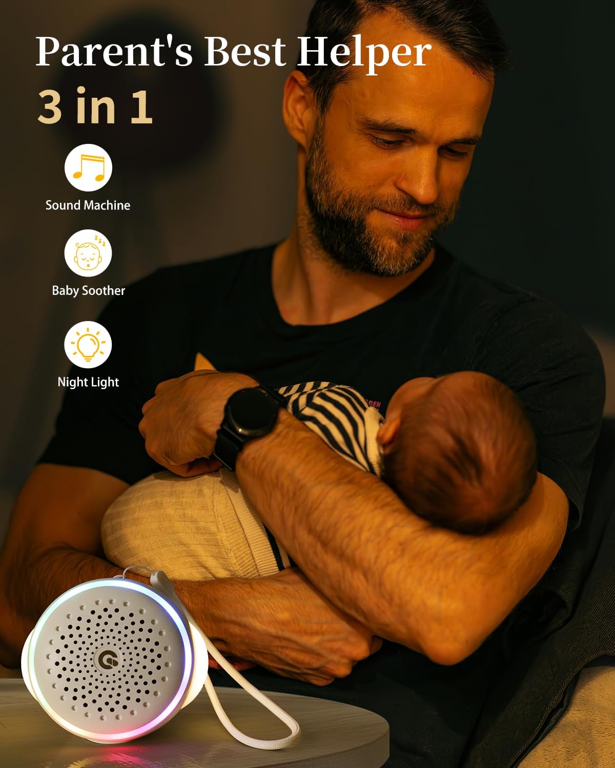 White Noise Sound Machine with 27 Soothing Sounds, Sleep Sound Timer and Memory Function - Portable Sound Machine for Baby and Adult at…