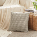 Fancy Homi Decorative Throw Pillow Covers for Bed Couch Bedroom Bench, Soft Corduroy Solid Pillow Case, Rustic Farmhouse Boho Room…