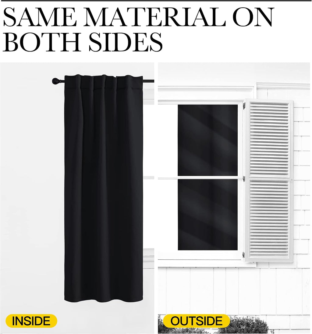 NICETOWN Halloween Blackout Curtains Window Panel Drapes - (Black Color) W34 x L54, Double Panels, Home Decoration Light Blocking Thermal…