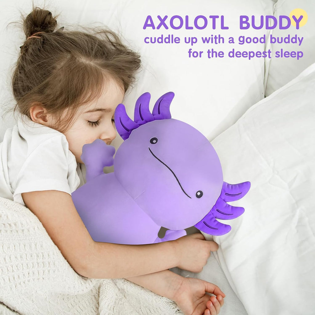 Dalmao 36 inch Cute Giant Purple Axolotl Plush Soft Body Pillow, Large Squishy Plushies Axolotl Stuffed Animals Toy, Gifts for Kids Boys…