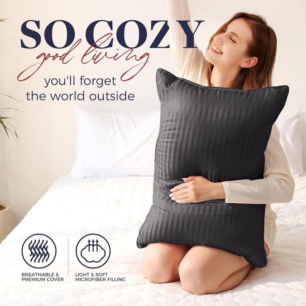 Basic Beyond Bed Pillows Queen Size Set of 4 - Down Alternative Pillows for Sleeping, Soft 20 x 28 Inches 4 Pack Queen Pillows for Back…