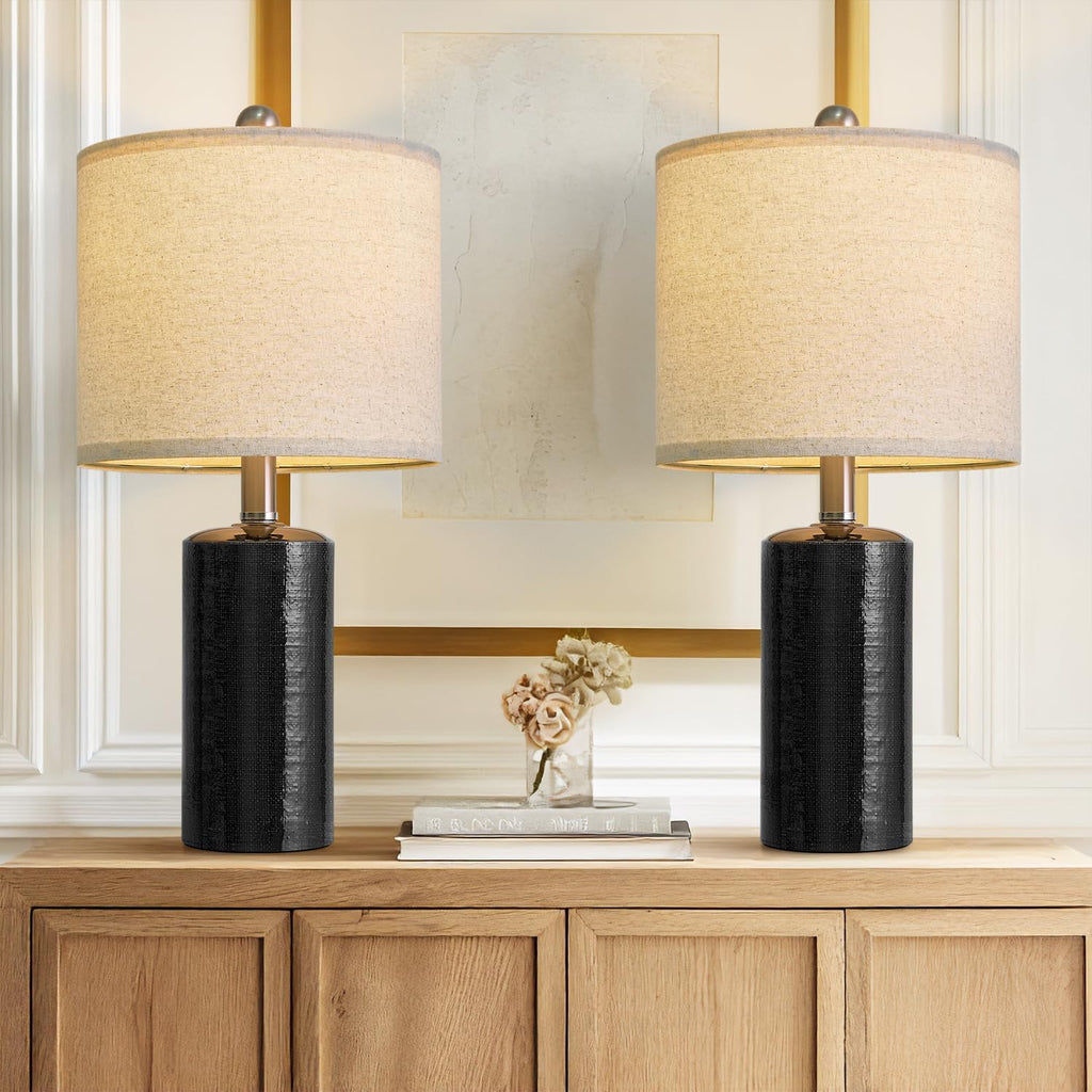 G-SAFAVA 20.5" Small Table Lamps for Living Room Lamp Set of 2 Ceramic Lamps for Bedroom Bedside Lamps Modern Boho Lamps for Night Stands…