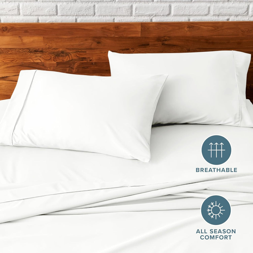 BareHome Bare Home Microfiber Pillow Cases - King Size Set of 2 - Cooling Pillowcases - Double Brushed - Ivory Pillowcases 2 Pack - Easy Ca…
