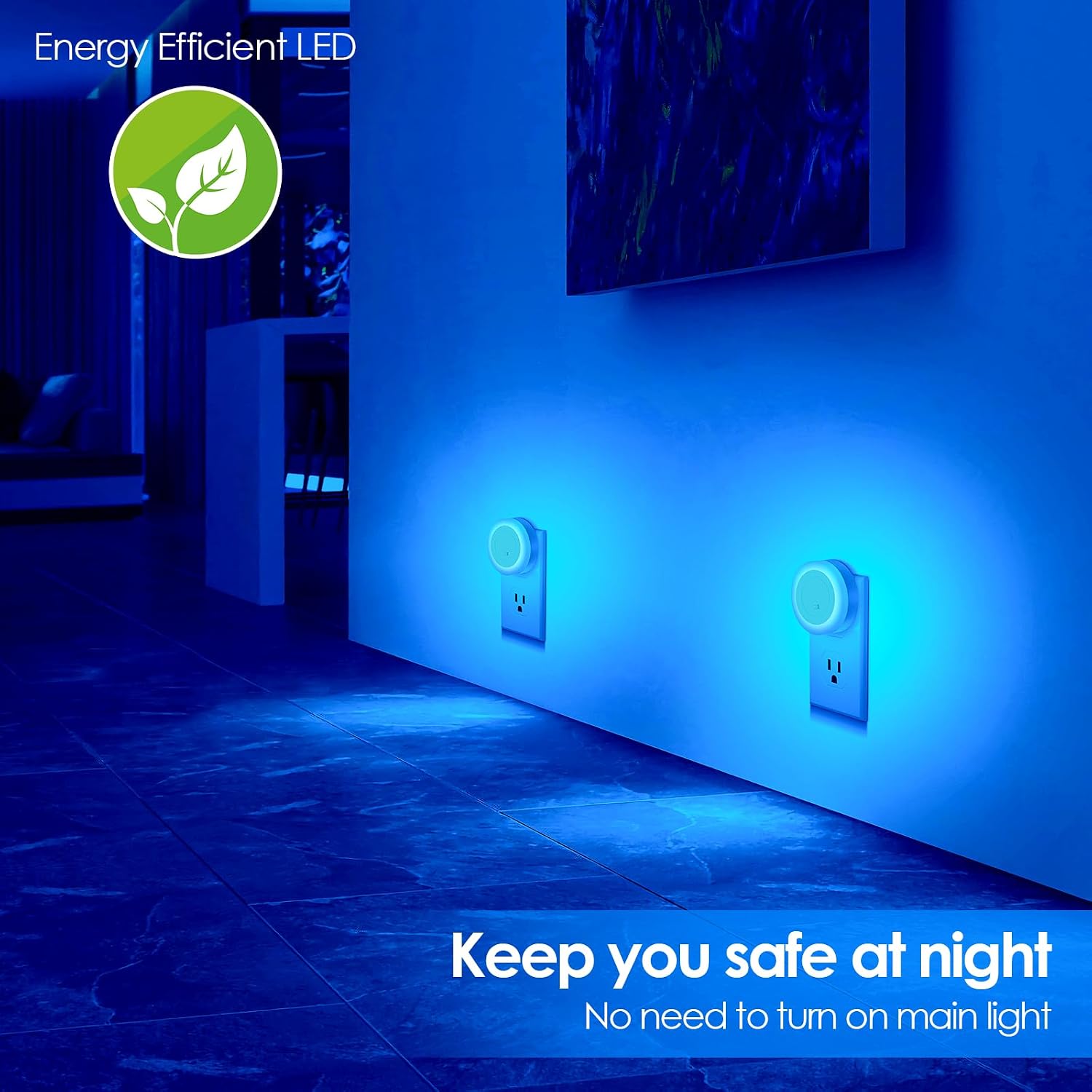 FOLKSMATE LED Night Light, Dimmable Plug-in Dusk to Dawn Sensor Hallway Lights, Smart Nightlight for Bathroom, Bedroom, Adults & Kids…