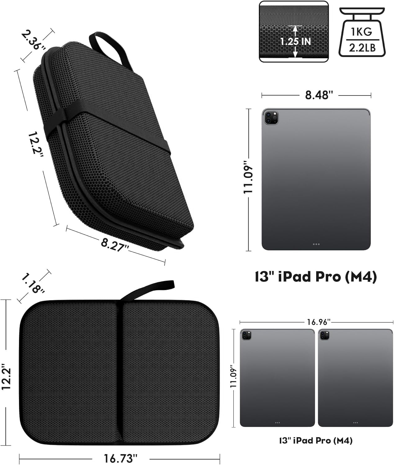 Wisimmall Gel Seat Cushion Portable Travel Cushions, 16.5" x 12" Large Size Super Thick Foldable Chair Seat Cushion Lightweight for Car Off…