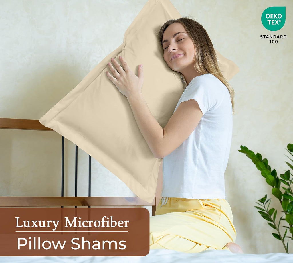 Royalelinens Royale Linens Pillow Shams 2 Pack Euro Size 26x26 Inch - Brushed 1800 Microfiber - Bed Pillow Shams, Wrinkle Resistant Super S…