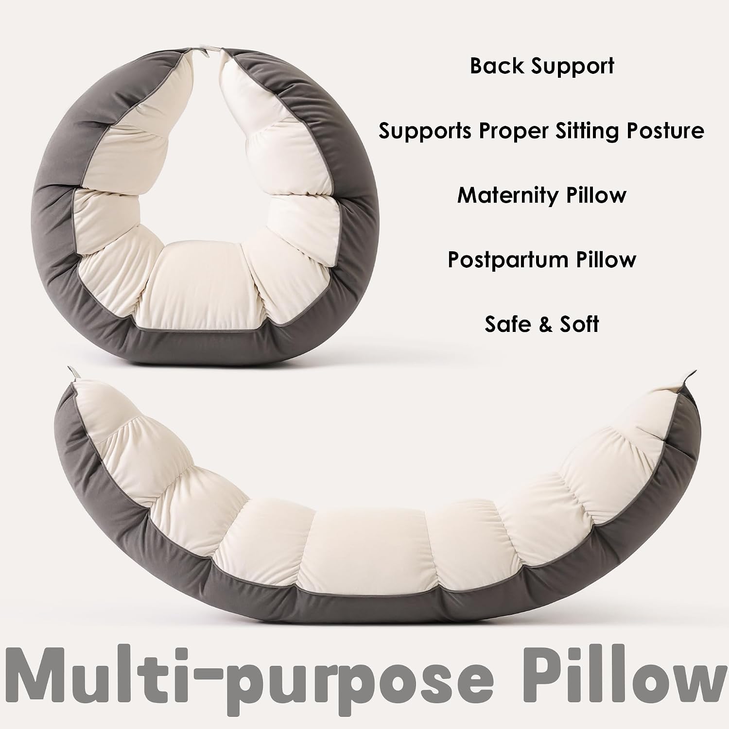Peallow(Pat. Pend) – Long Round Body Pillow for Adults, Bolster Pillow for Sleeping, Soft and Supportive Pillow for Sleeping & Lumbar…